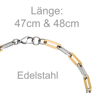 Preview: Y-Collier Halskette Edelstahl gelbgoldfarben beschichtet 48 cm
