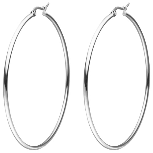 Preview: Creolen Edelstahl Ohrringe 60 mm