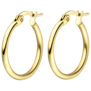 Preview: Creolen Edelstahl gelbgoldfarben beschichtet Ohrringe 20 mm