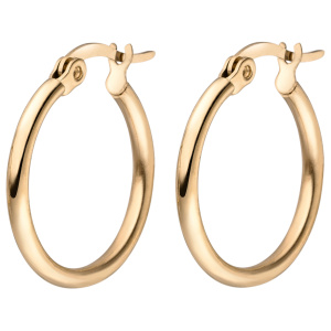 Preview: Creolen Edelstahl roségoldfarben beschichtet Ohrringe 20 mm