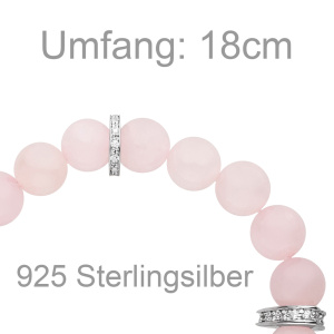 Armband Stern mit Rosenquarz rosa 925 Silber Zirkonia