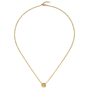 Collier Kette mit Anhänger 585 Gold Gelbgold 24 Diamanten Brillanten 45 cm