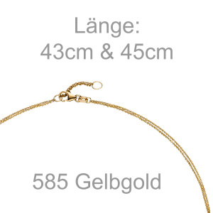 Collier Kette mit Anhänger 585 Gold Gelbgold 24 Diamanten Brillanten 45 cm