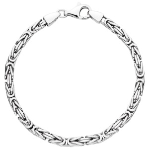 Königsarmband 925 Sterling Silber diamantiert 21 cm Armband Silberarmband