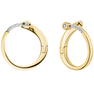Creolen 585 Gold Gelbgold 12 Diamanten Brillanten Ohrringe