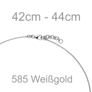 Preview: Collier Halskette 585 Gold Weißgold 5 Peridote grün 44 cm Kette