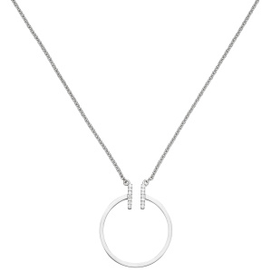 Preview: Collier Halskette 585 Gold Weißgold 14 Diamanten Brillanten 45 cm