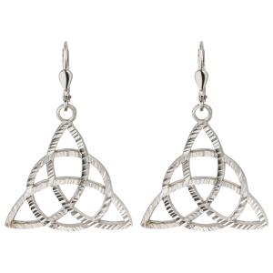 Ohrhänger Triquetra 925 Sterling Silber matt Ohrringe Boutons Silberohrringe