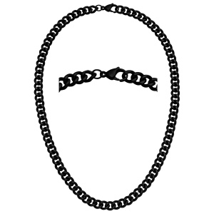 Halskette Edelstahl schwarz beschichtet 55 cm