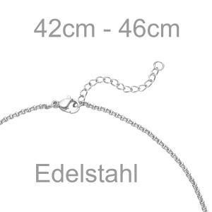 Preview: Collier Halskette Edelstahl 46 cm Kette