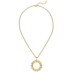 Collier Kette mit Anhänger Edelstahl goldfarben beschichtet 46 cm