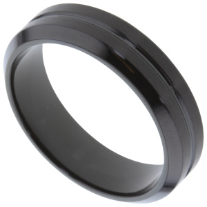 Herren Ring Edelstahl matt schwarz beschichtet