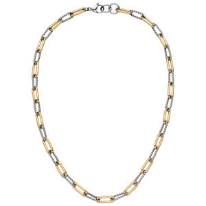 Collier Halskette Edelstahl bicolor beschichtet 47 cm