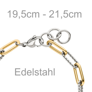Preview: Armband Edelstahl goldfarben beschichtet 21,5 cm