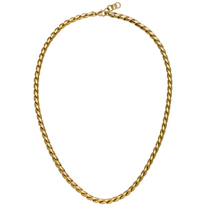Collier Halskette Edelstahl goldfarben beschichtet 47 cm