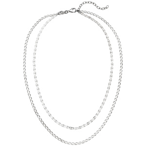 Collier Halskette 2-reihig 925 Sterling Silber 45 cm