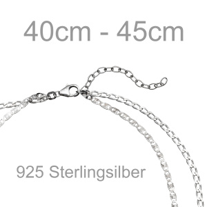 Collier Halskette 2-reihig 925 Sterling Silber 45 cm
