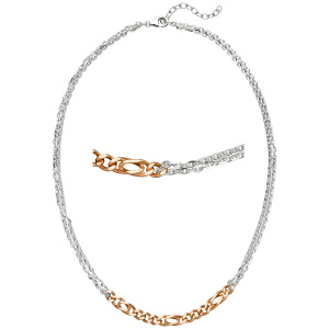 Collier Halskette 925 Sterling Silber bicolor vergoldet 47 cm