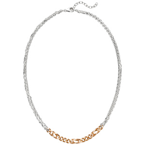 Collier Halskette 925 Sterling Silber bicolor vergoldet 47 cm