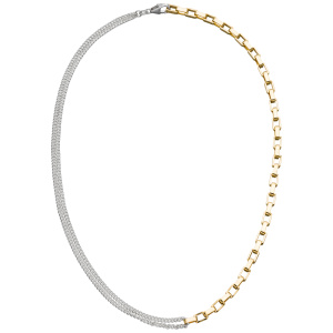 Collier Halskette 925 Sterling Silber bicolor vergoldet 41 cm