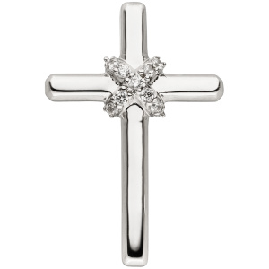 Anhänger Kreuz 925 Sterling Silber 9 Zirkonia Kreuzanhänger Silberanhänger