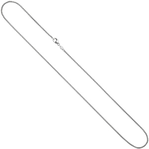 Zopfkette 585 Weißgold 1,8 mm 42 cm Gold Kette Halskette Weißgoldkette Karabiner