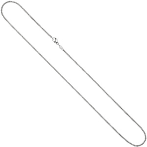 Preview: Zopfkette 585 Weißgold 1,8 mm 50 cm Gold Kette Halskette Weißgoldkette Karabiner