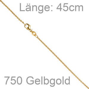 Preview: Rund-Ankerkette 750 Gold Gelbgold 1,5 mm 45 cm Kette Halskette Goldkette