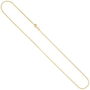 Preview: Rund-Venezianerkette 750 Gold Gelbgold 1,2 mm 45 cm Goldkette Karabiner