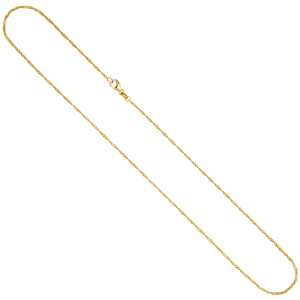 Singapurkette 750 Gold Gelbgold 1,4 mm 45 cm Kette Halskette Goldkette Karabiner