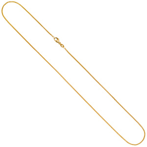 Preview: Zopfkette 750 Gold Gelbgold 1,3 mm 45 cm Kette Halskette Goldkette Karabiner