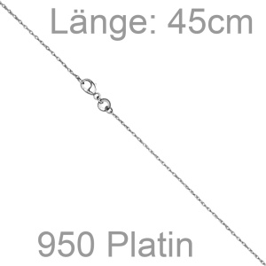 Preview: Zopfkette 950 Platin 1,0 mm 45 cm Kette Halskette Karabiner