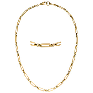 Collier Halskette Edelstahl goldfarben 45 cm