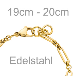 Preview: Armband Edelstahl goldfarben 20 cm