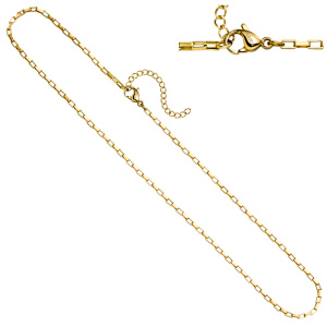 Collier Halskette Edelstahl goldfarben 44,5 cm
