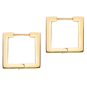 Preview: Creolen quadratisch Edelstahl goldfarben beschichtet