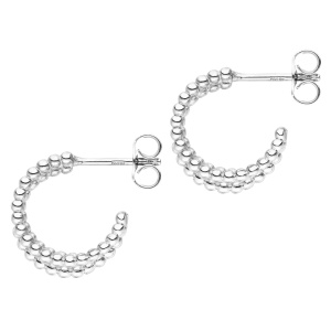 Preview: Halbcreolen 925 Sterling Silber Ohrringe Creolen
