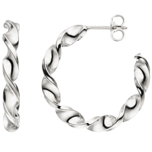 Halbcreolen 925 Sterling Silber Ohrringe Creolen