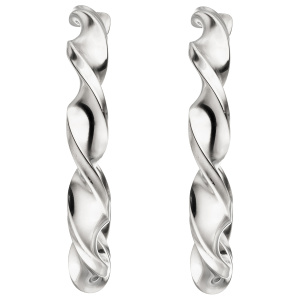 Preview: Halbcreolen 925 Sterling Silber Ohrringe Creolen