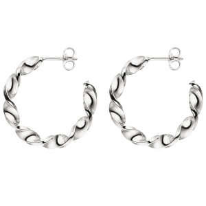 Preview: Halbcreolen 925 Sterling Silber Ohrringe Creolen