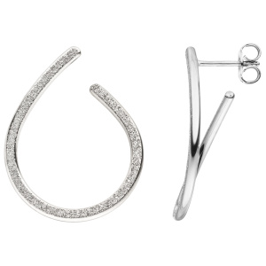 Halbcreolen 925 Sterling Silber Ohrringe Creolen