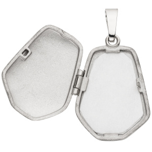 Medaillon Herz 925 Sterling Silber mattiert