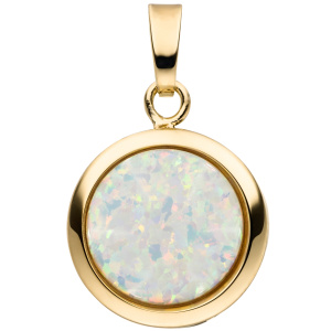 Anhänger 375 Gold Gelbgold 1 Opal