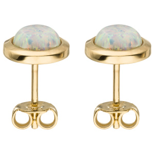 Ohrstecker 375 Gold Gelbgold 2 Opale Ohrringe