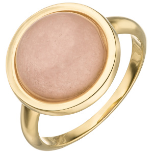 Damen Ring Chalcedon rosa 375 Gold Gelbgold