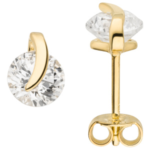 Ohrstecker 375 Gold Gelbgold 2 Zirkonia Ohrringe
