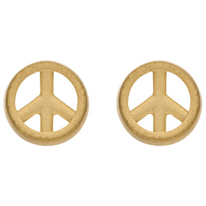 Ohrstecker Peace 375 Gold Gelbgold mattiert Ohrringe