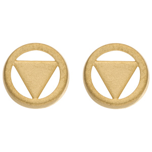 Preview: Ohrstecker Dreieck 375 Gold Gelbgold mattiert Ohrringe