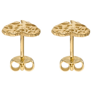 Preview: Ohrstecker Herzförmiger Lebensbaum 375 Gold Gelbgold Ohrringe