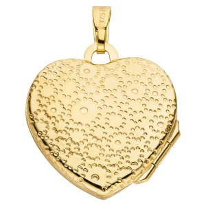Medaillon Herz 375 Gold Gelbgold Herzanhänger